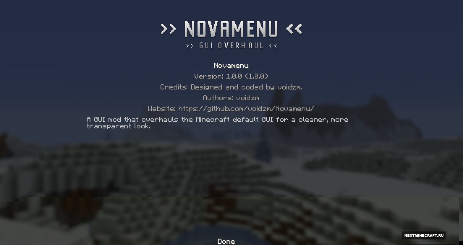 [1.5.2] Novamenu - Новое меню